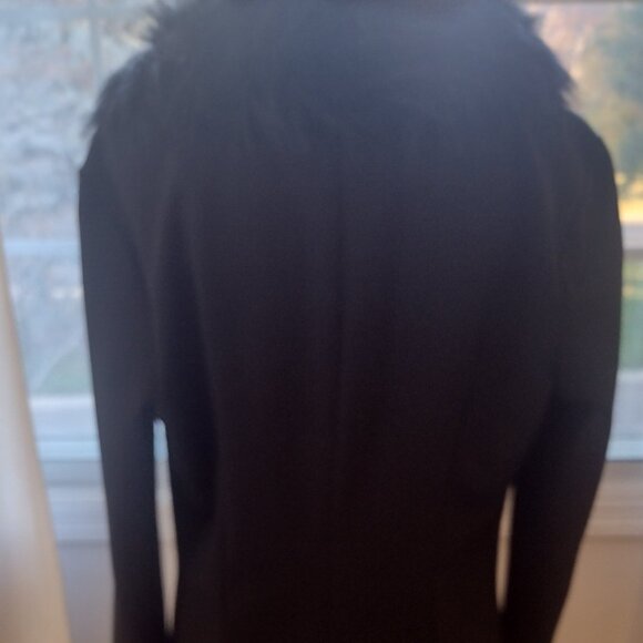 Bisou Bisou Black Coat/Duster with Removable Fur Collar - Picture 5 of 12